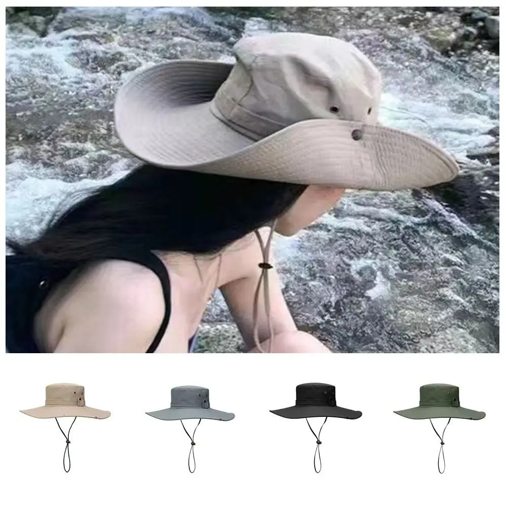 Casual Wide Brim Western Cowboy Hat Knight Hat Climbing Hat Summer Sun Hat Beach Cap Cycling Cap Sunscreen Cap Outdoor