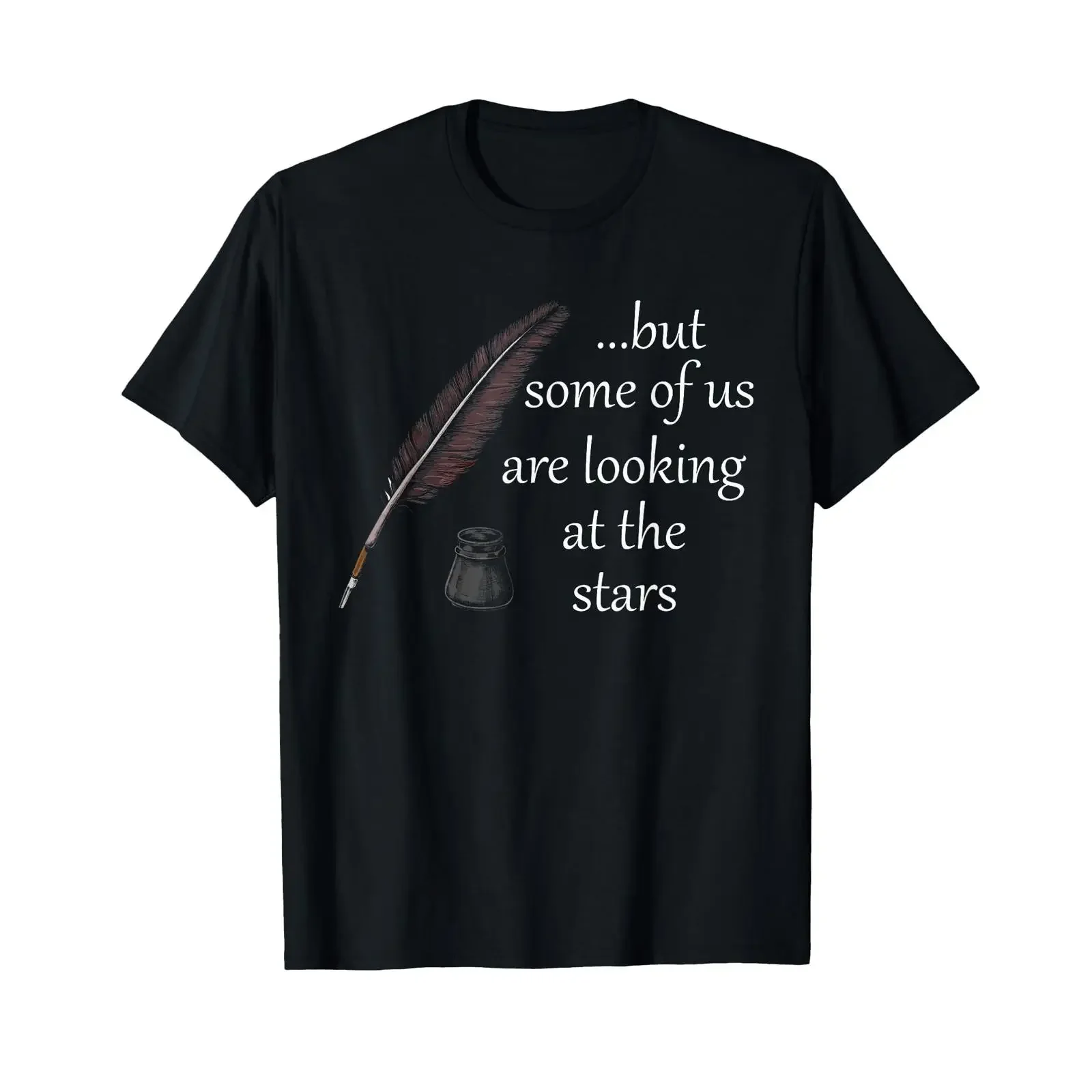 Poète écrivain étoiles Citation poésie Amateur Art littéraire T Shirt vintage Washed Top For Everyday Wear Slightly Breathable