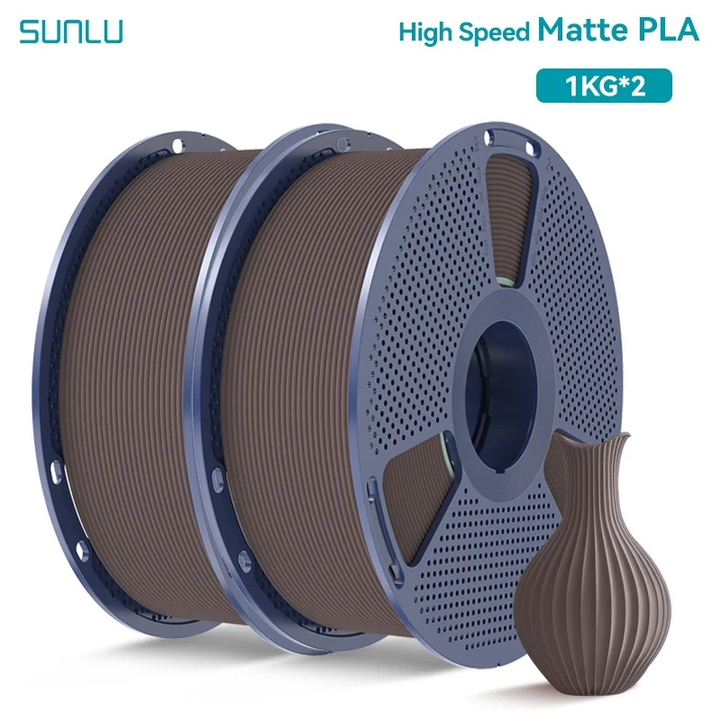 SUNLU 2KG (PLA Classic) Hochgeschwindigkeits-Matt-PLA-Filament 1,75mm 1kg Spule (2,2lbs) Hochgeschwindigkeits-Druckfilament Passend für die Meisten FDM-Drucker