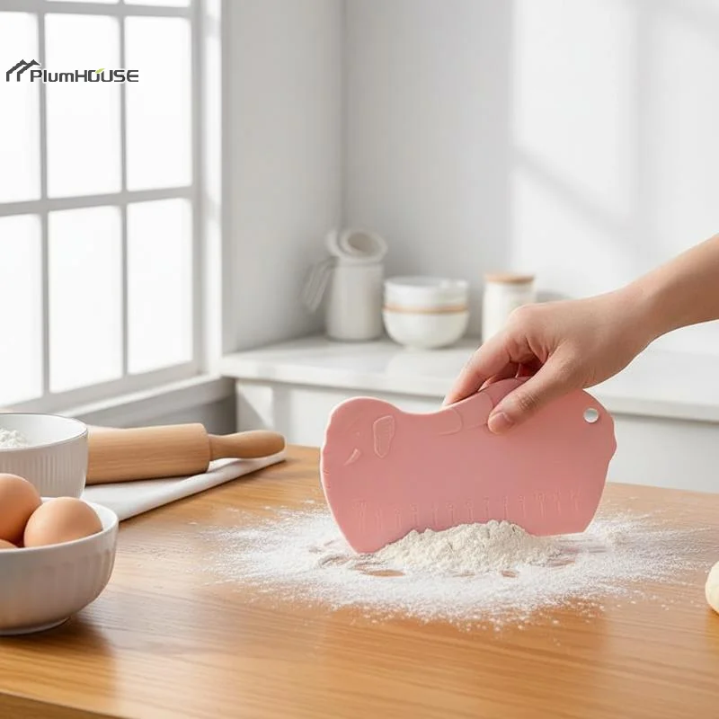A Graduated Plastic Dough Scraper, A Convenient And Practical Kitchen Plastic Tool