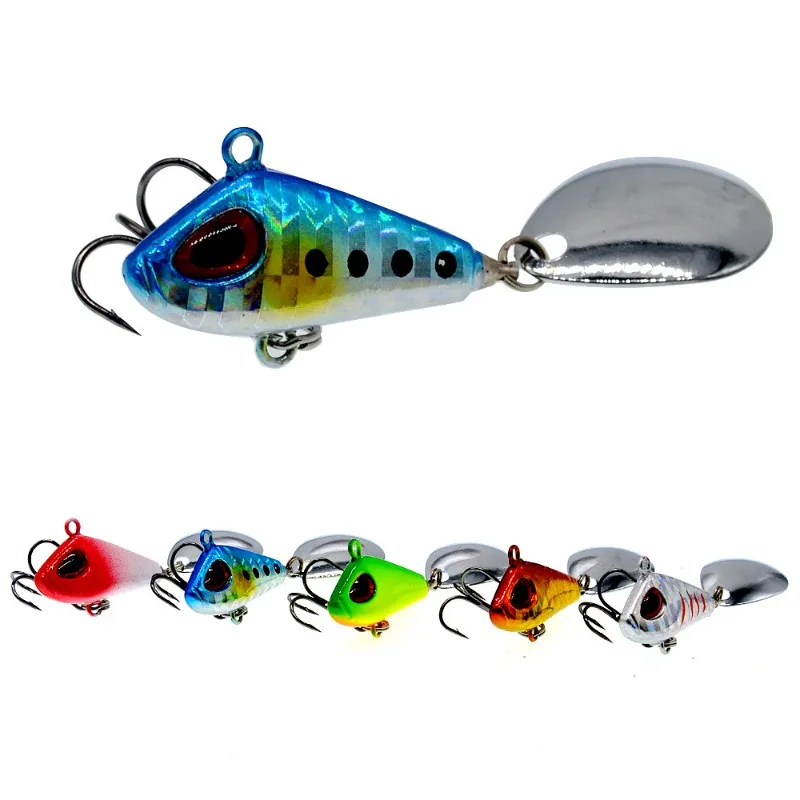 

Mini Spinning Teaser VIB False Spinning Sequins Fishing Accessories for Long Distance Casting for Crossbill and Largemouth Bass.