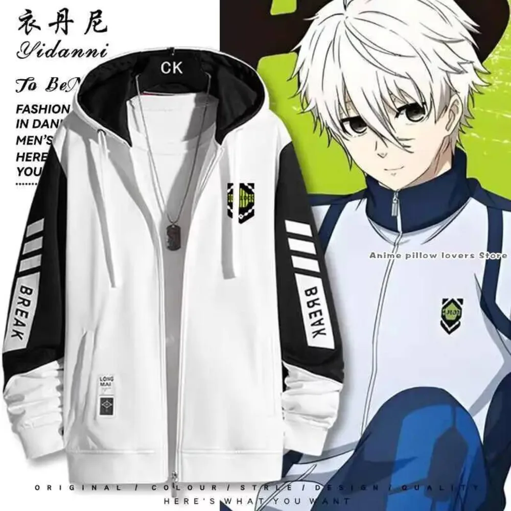 

Anime Mikage Reo Isagi Yoichi Nagi Seishiro Cosplay Jacket Zipper Hoodie Women Men Fashion Hooded Coat Couple Tops Gift