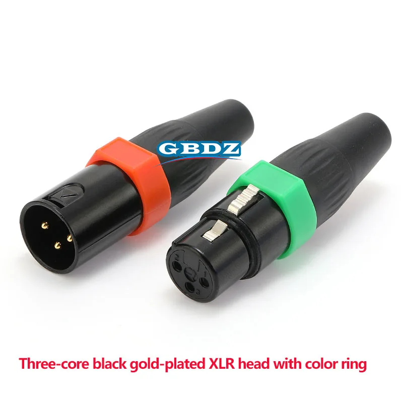 

Colored Marker Ring XLR Gold Plated 3 Pin Male Female Plug Microphone Connector Audio Speakers Mixer Balanced XLR Cable Plug