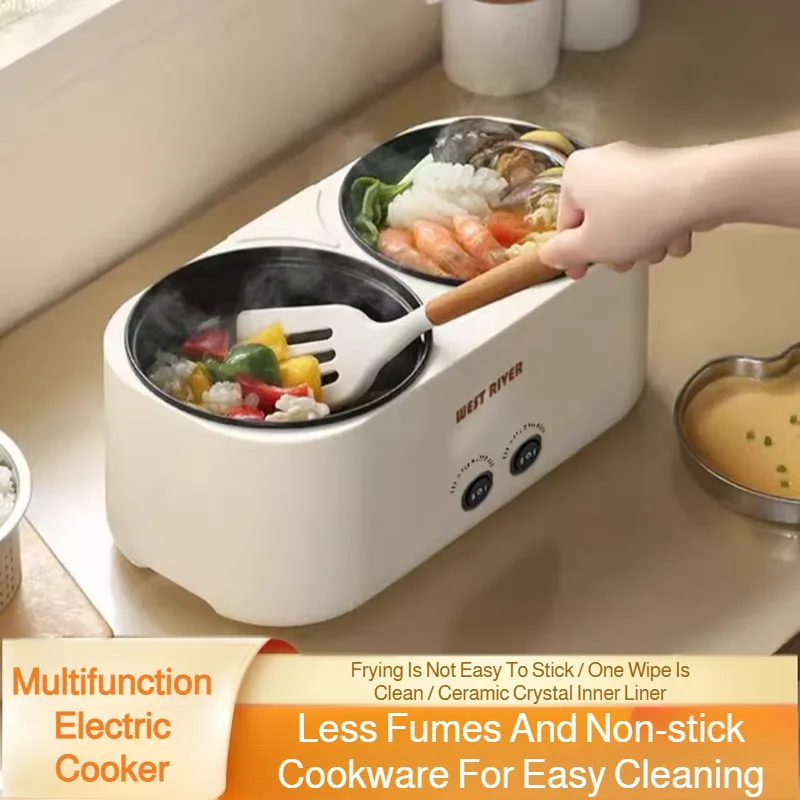 Household Electric Frying Pan Multifunctional Double Pot Nonstick Cooker Hot Pot for Home Cooking Kitchen Appliance image 4