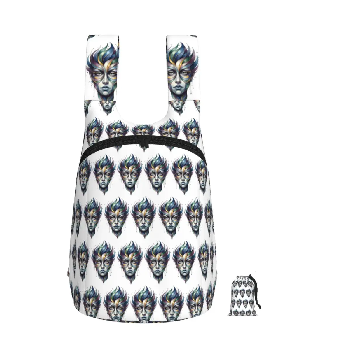 

Mystic Masquerade A Digital Watercolor Portrait Backpack Storage BookBag Children School Bag Laptop Shoulder Bags for Boys Girls