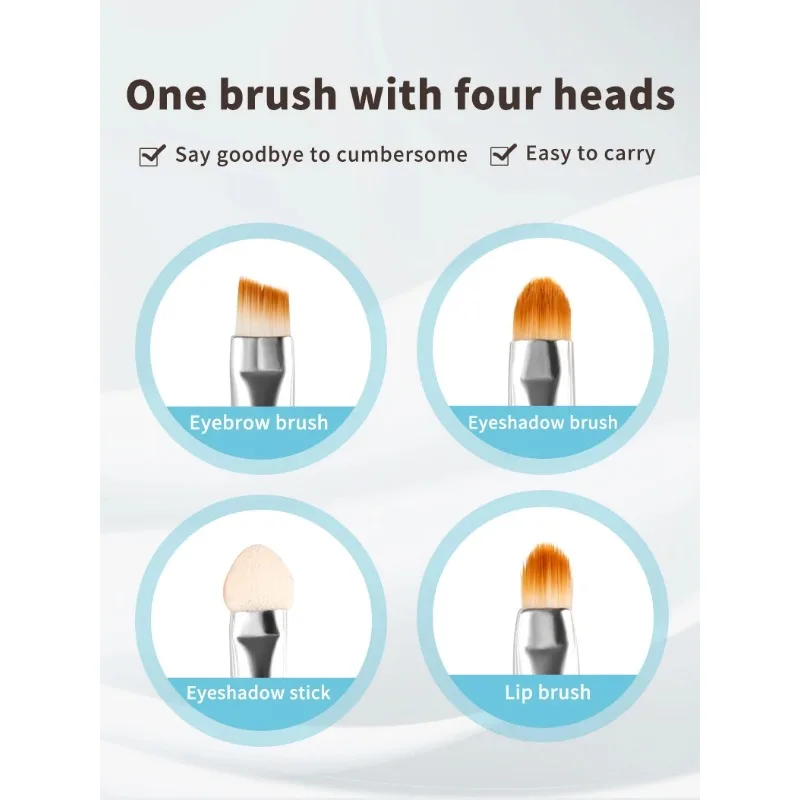 فرشاة مكياج جديدة 4 في 1 محمولة متعددة الاستخدام لظلال العيون مع أداة مكياج بمقبض بلاستيكي #2