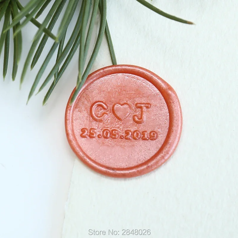 Custom Two Initials with heart Wax Seal Stamp,wedding invitation s,wedding gift,personalised wood wax stamp