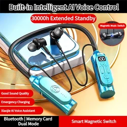 12000mAh 30000Hours Playback Wireless Bluetooth Earphones Magnetic Sports Running Headset Neckband Sport Earbuds Noise Reduction