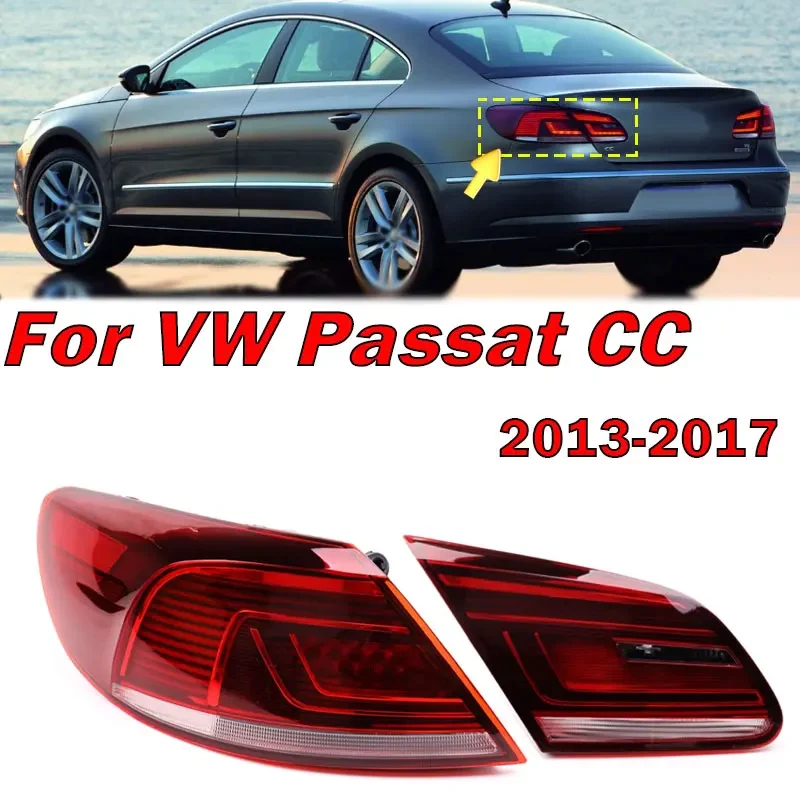 Car Exterior Accessories For Volkswagen VW Passat CC 2013-2017 Rear Tail Light Warning Reverse Brake Siganl Lamp Auto Taillight