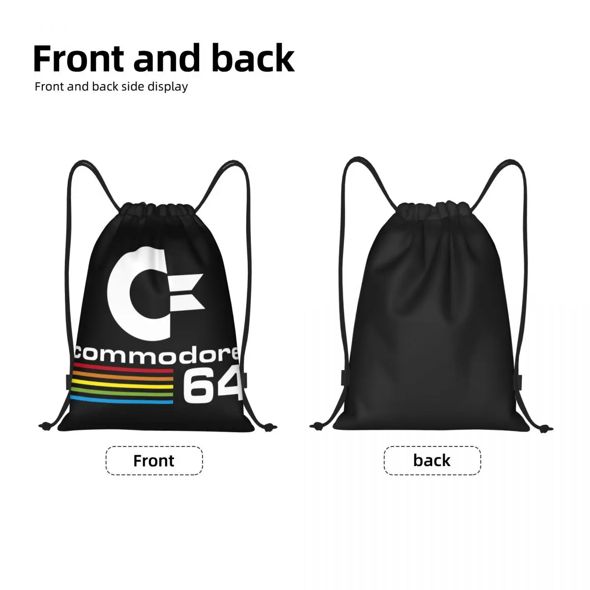 Saco de cordão Commodore 64 personalizado para treinamento, mochilas de ioga para mulheres e homens, C64 Amiga, Computer Sports Gym Sackpack