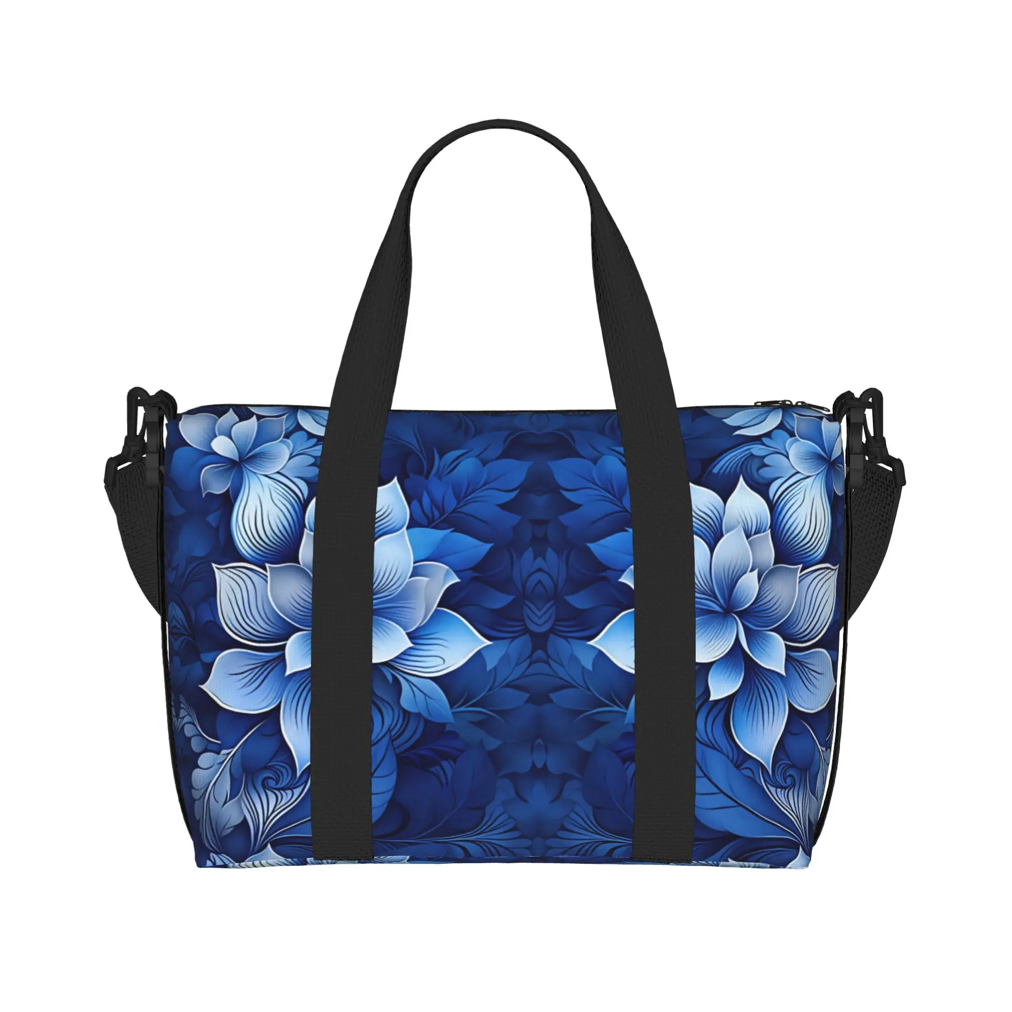 Custom Luxury High 3D Floral Beach Tote Bag Women Extra Large Gym Carry On Fashion Trend 3D Flowers Travel Shopping Bags