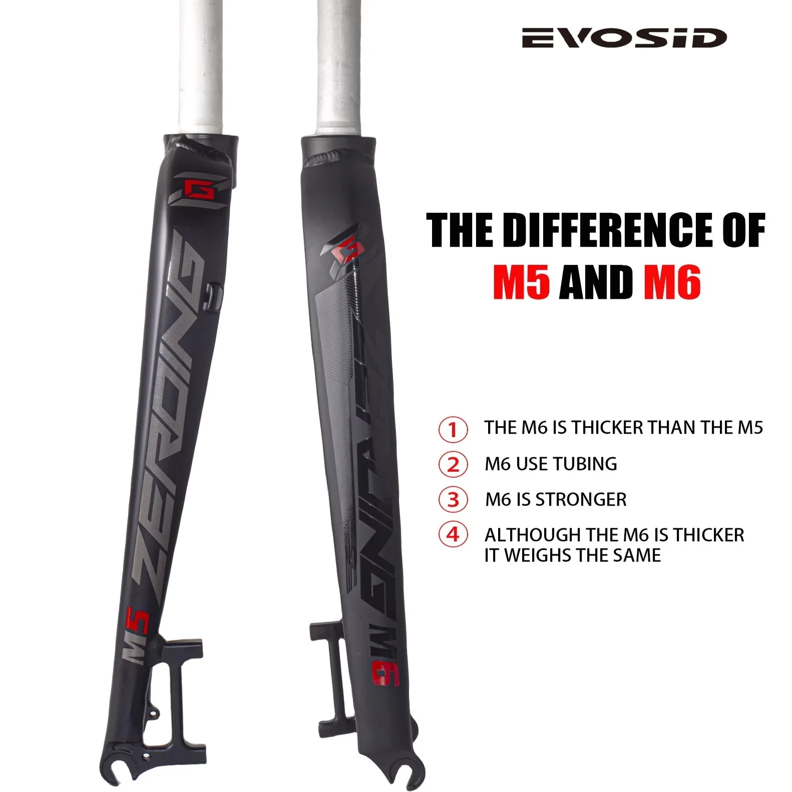 EVOSID Mountain Bicycle Front Fork M5 M6 Ultralight MTB Bike Fork 888g Suitable for 26/27.5/29er Aluminum Alloy Brake Front Fork