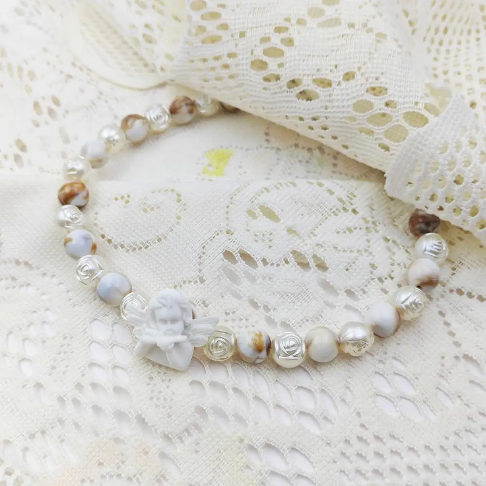 Retro Curtain Tieback Beaded Curtain Strap Angel Magnetic Curtain Tiebacks Beaded Elastic Drapery Holders Retro Nursery for Home