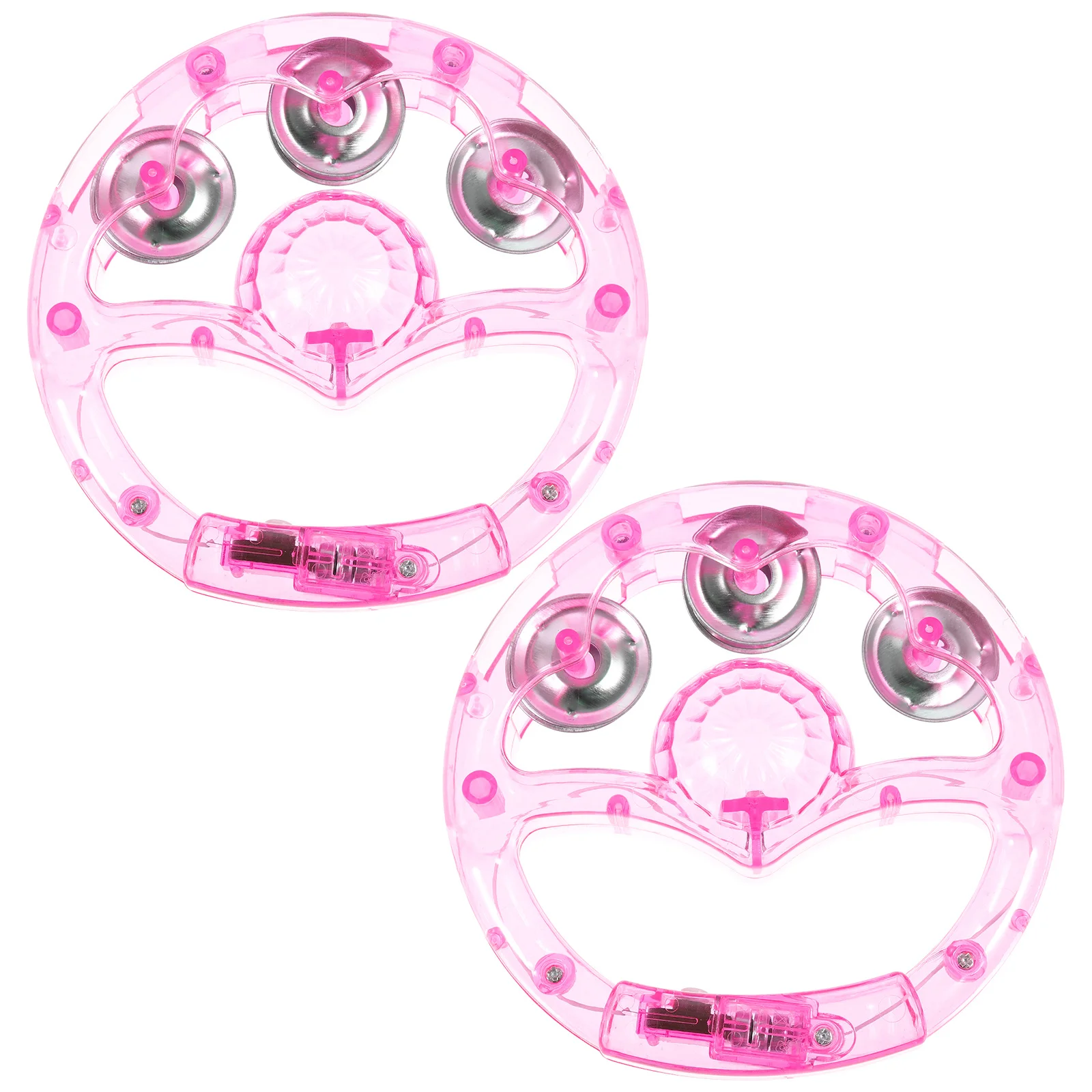 2 قطعة مضيئة وامض الدف Handbell Ktv الدعائم الطرف البلاستيك تهز الموسيقية للبصر #4