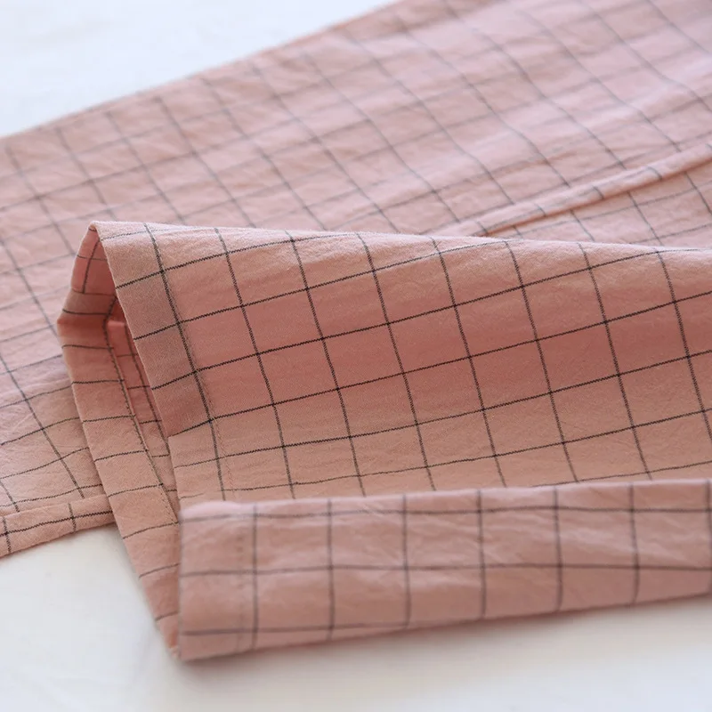 Pyjamahose für Damen, aus Baumwolle, für den Hausgebrauch, Herbst- und Winterhose, kariert, mit elastischem Bund und Kordel, Schlafhose für Studentinnen, weich und modisch. – Detail 19