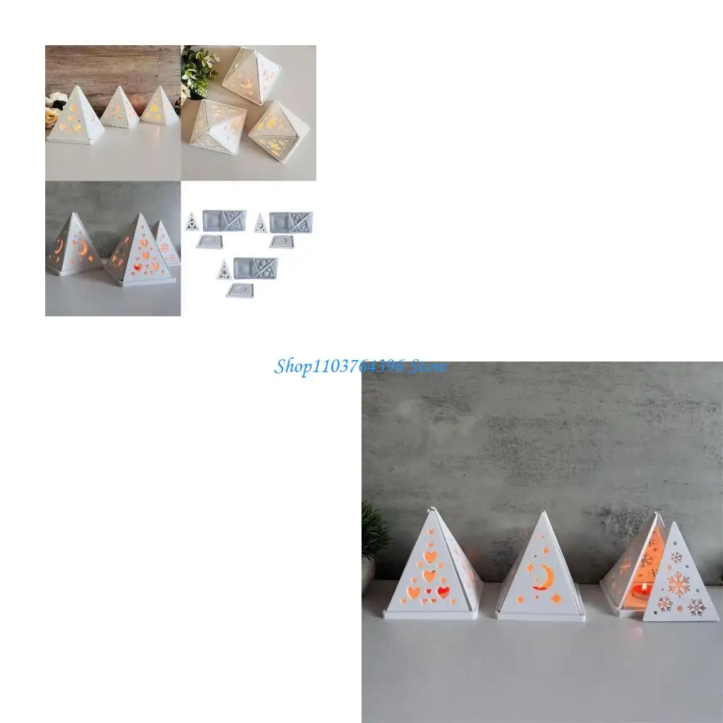 

Термостойкая силиконовая форма для подсвечника в форме пирамиды, легкосъемная форма для подсвечника, креативный инструмент для