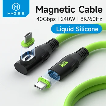 כבל טעינה מגנטי Hagibis USB-C מהיר להעברת נתונים ווידאו