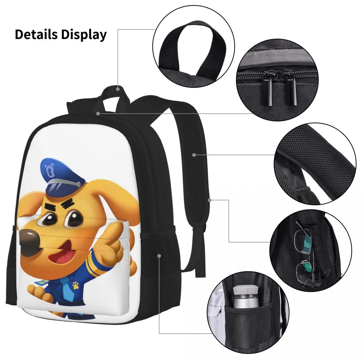 Sheriff Labrador zaini ragazzi ragazze Bookbag studenti borse da scuola cartone animato bambini zaino pranzo borsa penna Set tre pezzi