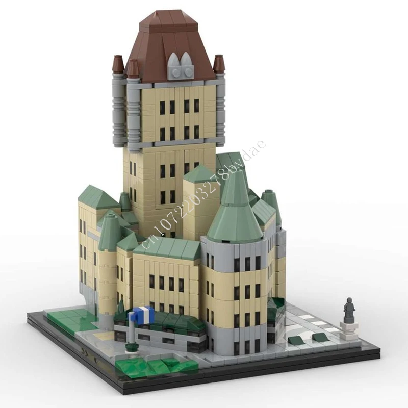 Chateau Frontenac - Québec City MOC 크리에이티브 스트리트 뷰 모델 빌딩 블록, 건축 교육 조립 장난감 선물, 1273 개