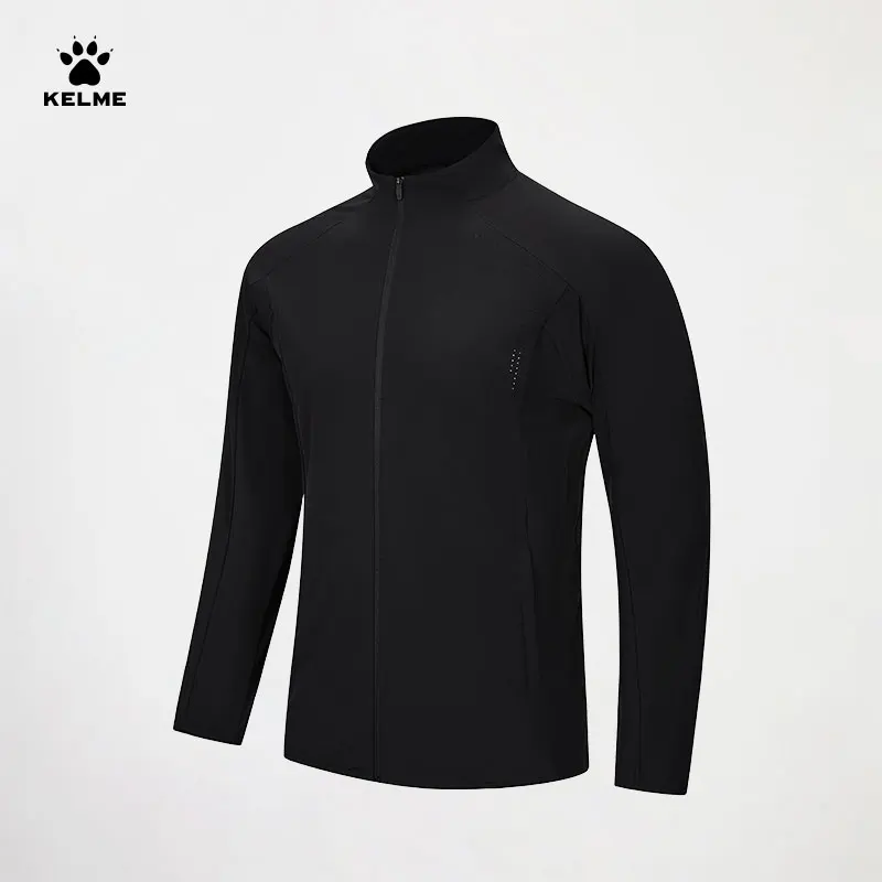 Kelme Licht geweven herenjack Upf50+ Zonbescherming Jas met opstaande kraag Dagtraining Buitensporten Hardloopwindjack