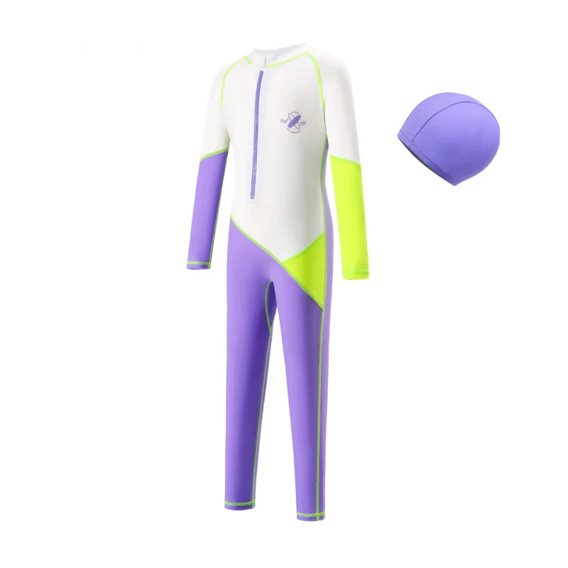 

Children's One-Piece Swimsuit Boys Sun Protection Surfing Suit Girls Long Sleeve Quick-Dry Swimming Baby Girls Swimwear New Styl