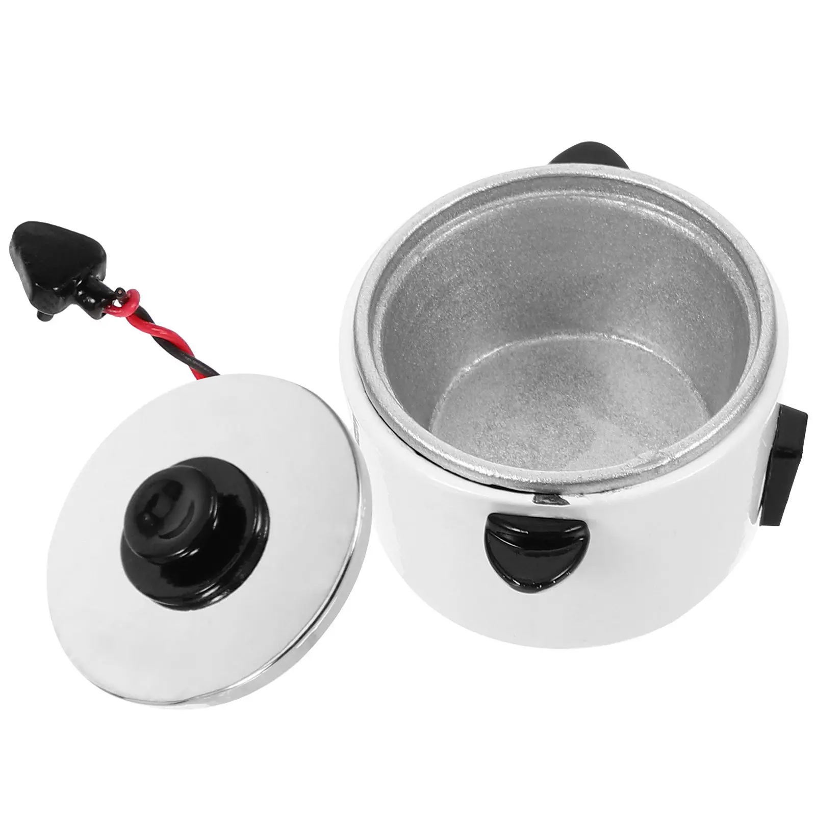 Miniature Rice Cooker Small Metal Electric Cooker Prop Mini House Kitchen Decoration Realistic Pretend Play Supplies view 3