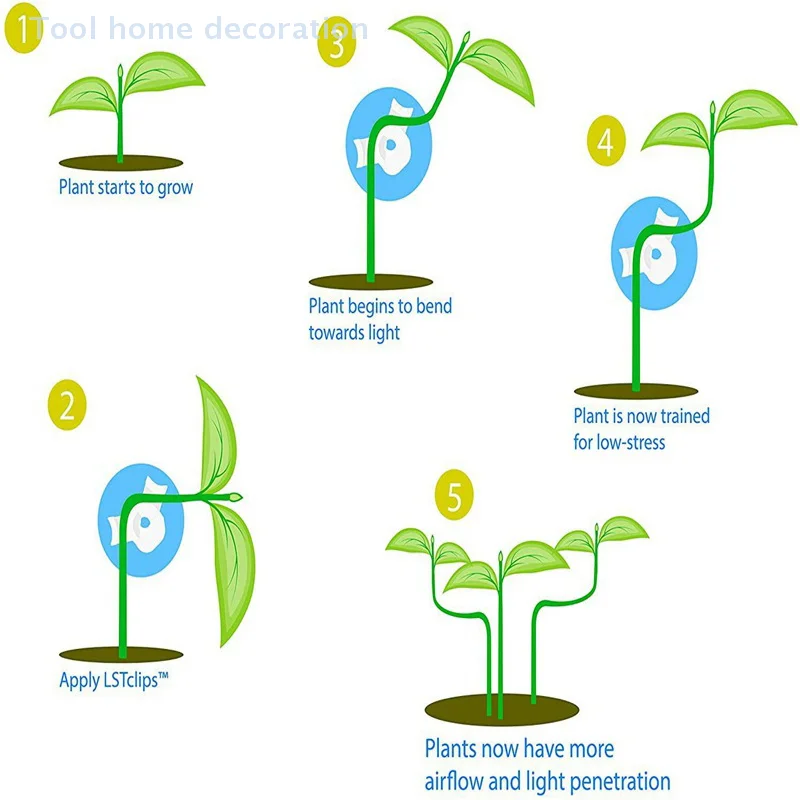 10PCS Plant Branches Bender Training Clips Stem Trainer Clips 360 Degree Adjustable Planter Holder For Low Stress Training Tool