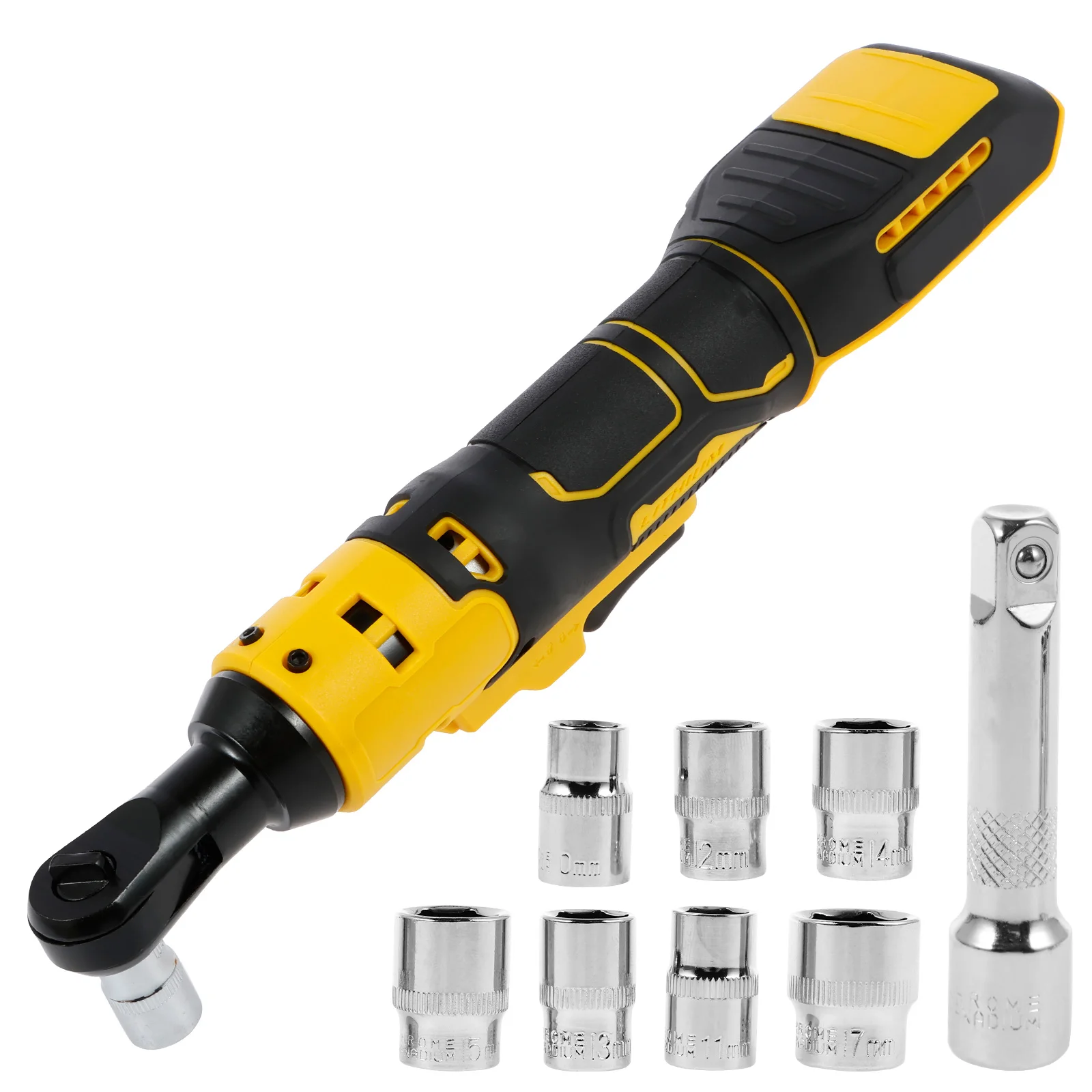 Electric Ratchet Wrench 74 ft-lbs 3/8inch Cordless Power Ratchet Wrench Brushless Torque Ratchet with 1/4inch Adapter for Car