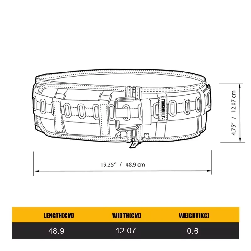 TOUGHBUILT TB-CT-40P Pro Padded Belt Rugged Steel Buckle Back Support Waist Thickened Wear resistance Protection Belt Tools