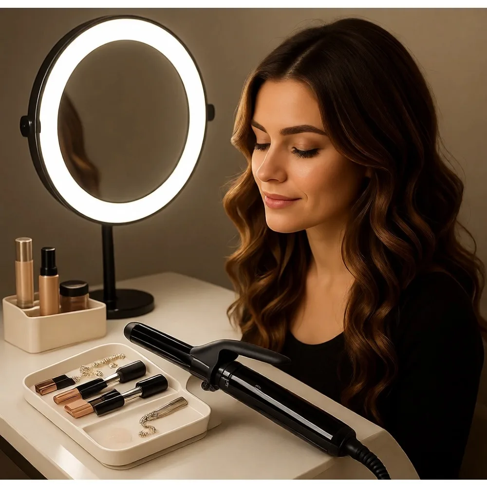 Coconut Oil Infused 1 Inch Curling Iron Enhances Shine Smoothness Creates Tight Bouncy Curls Reduces Frizz