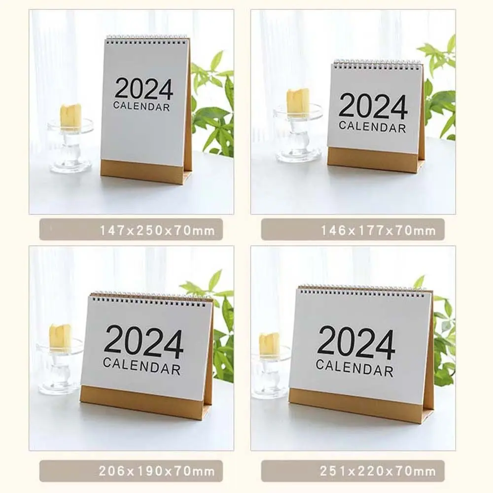 Daily Planner Desk Calendar Coil Standing Calendar Agenda Organizer 2024 Calendar Paper Office School Supplies