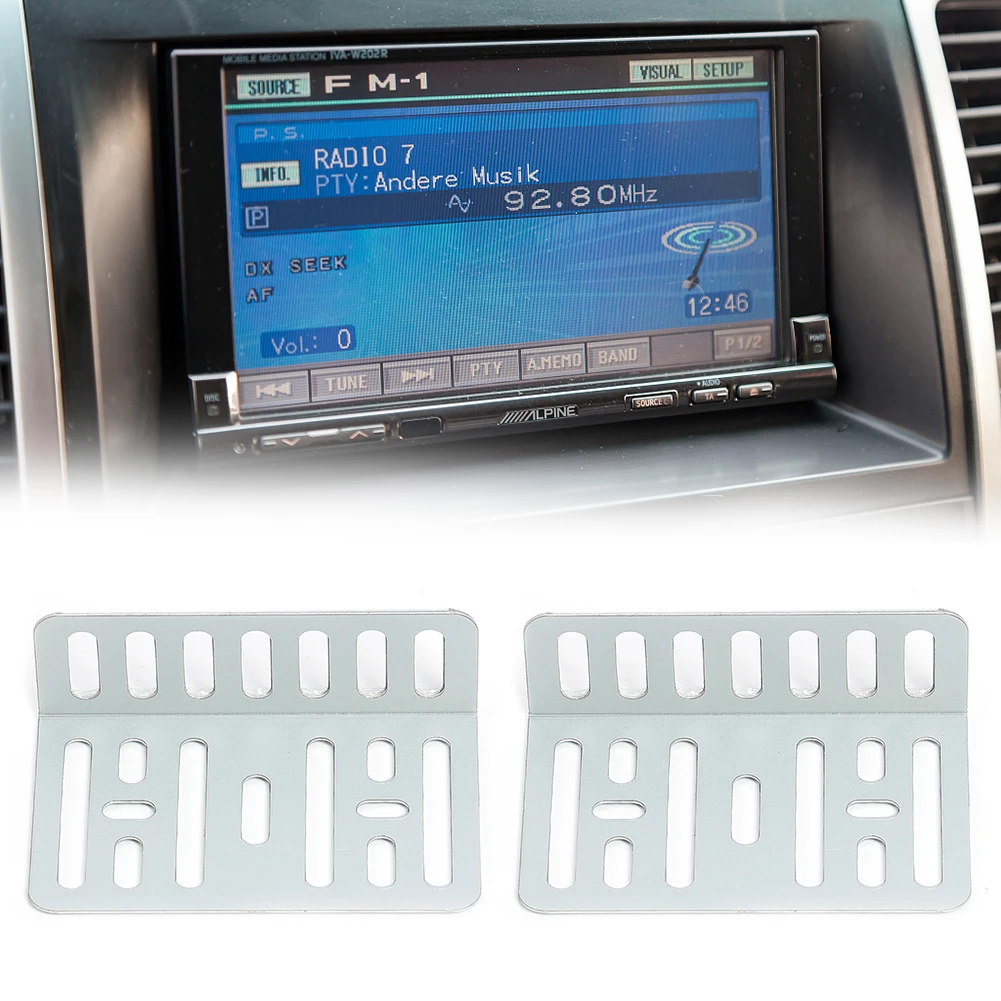Universal Car Radio Holder and Screw 4 Screws MP5 Mounting Accessories Holder Support 2 Brackets Quick Installation Tools
