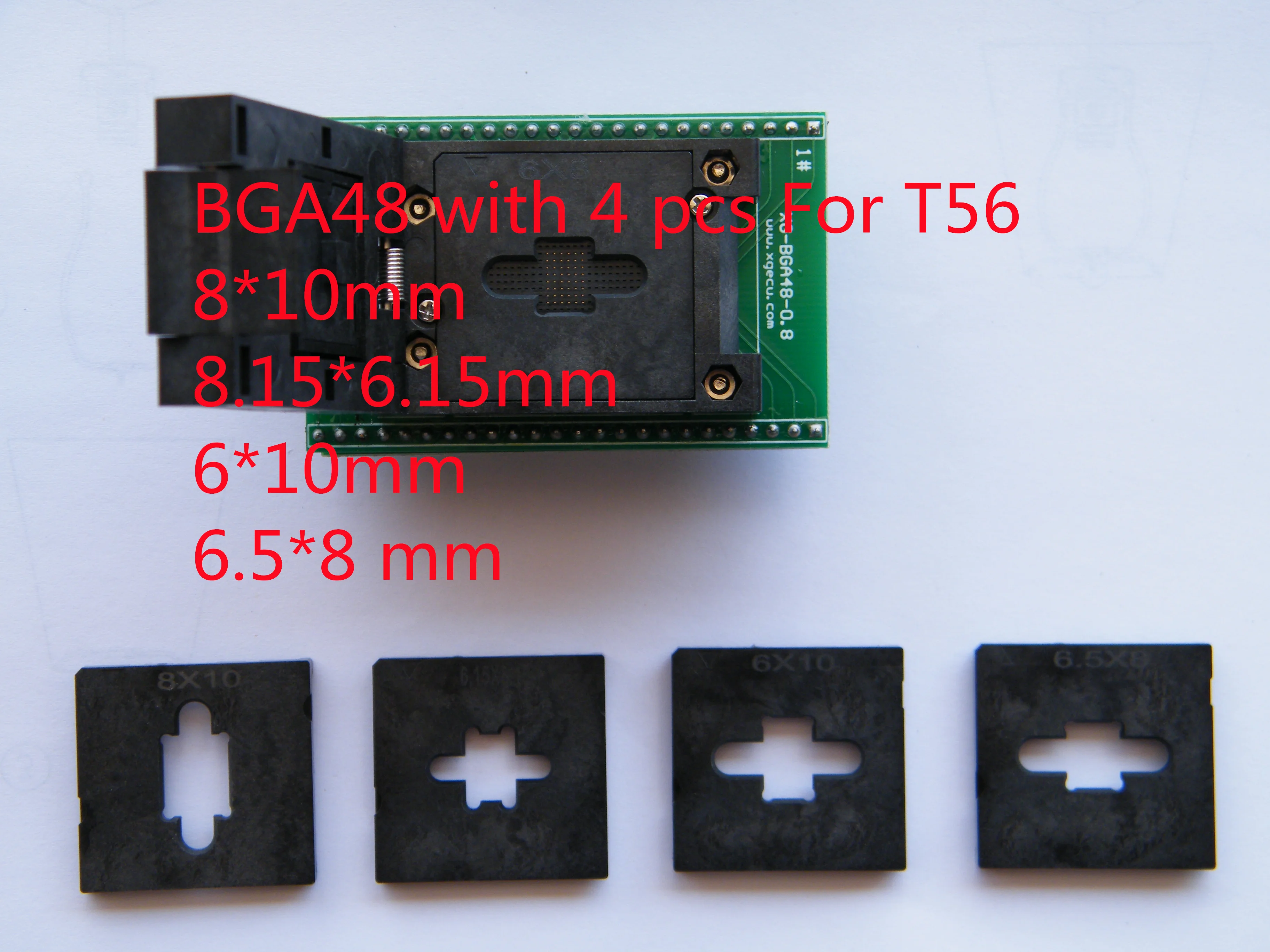 

BGA48 6*8-0.8mm 8*10mm 8.15*6.15mm 6*10mm 6.5*8 Adapter for T56 Nand Programmer Socket Programming Calculator Chip Programmable