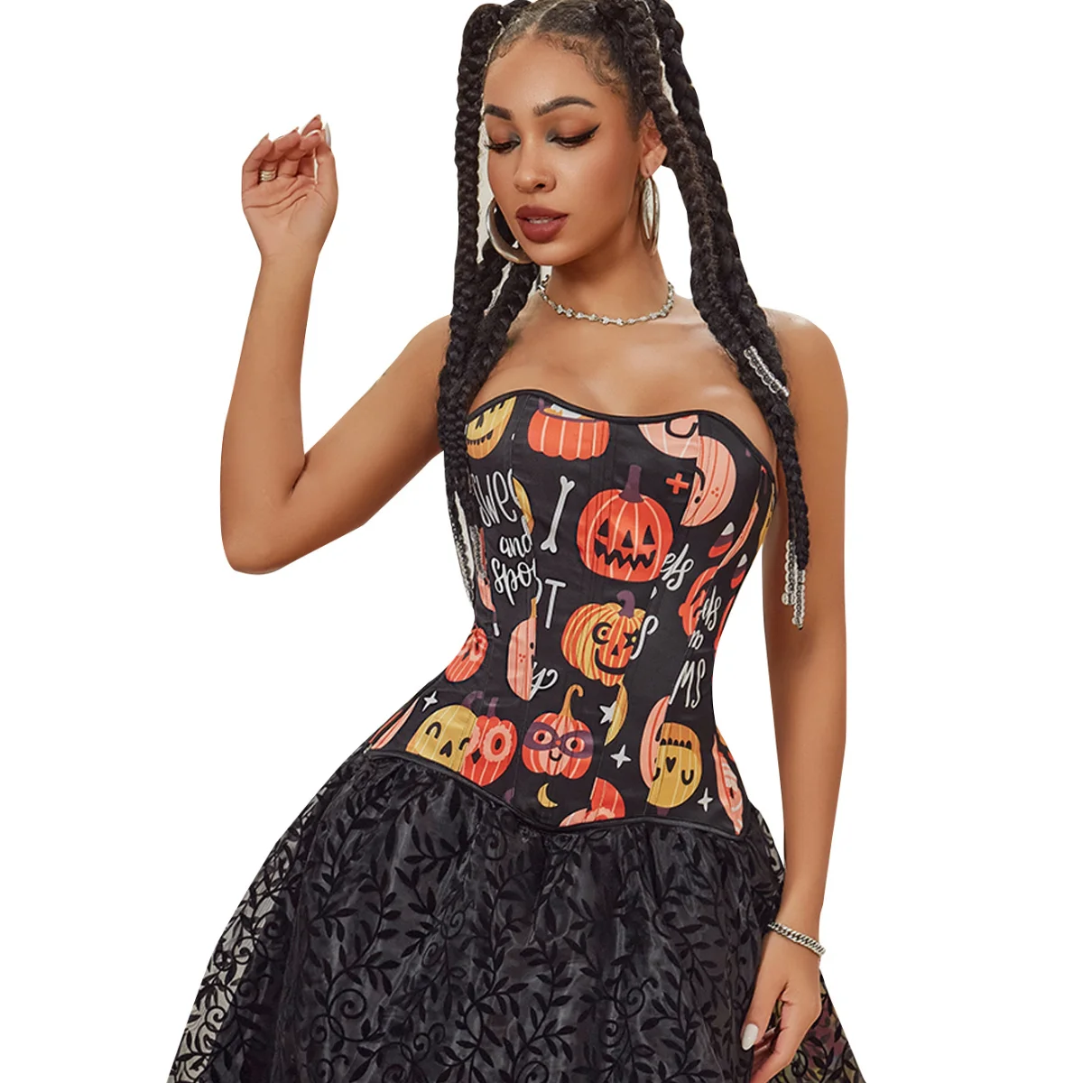 

Halloween Bustier Corsets Vest Top Court Vintage Themed Boned Corset Tops Lace-up Slim Fit Shapewear Push Up Bodysuit Bodyshaper