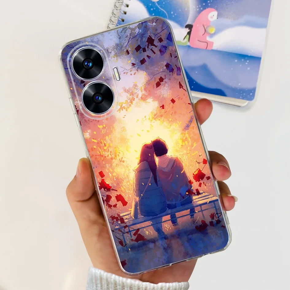 For Realme C55 Case Narzo N55 Cover 2023 New Stylish Flower Printed Funda For RealmeC55 4G RMX3710 C 55 NarzoN55 Phone Bag 6.72