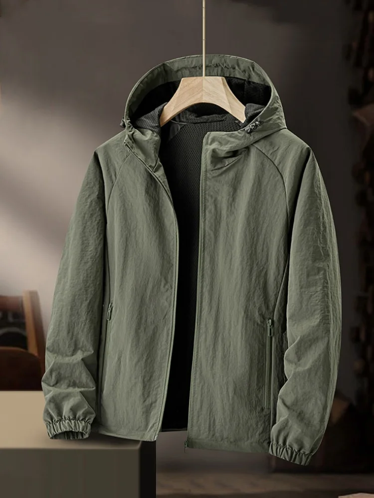 

Men's Casual Loose Fit Windproof Waterproof Stain-resistant Breathable Spring Autumn Jaet Mexican Rice Man Polyester Fiber