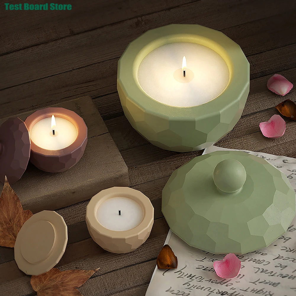 1 قطعة كوب شمعة قطع دائري ، جرة تخزين شمعة الجبس ، قالب من السيليكون لتقوم بها بنفسك قالب شمع قطارة كريستال الايبوكسي قالب حلية