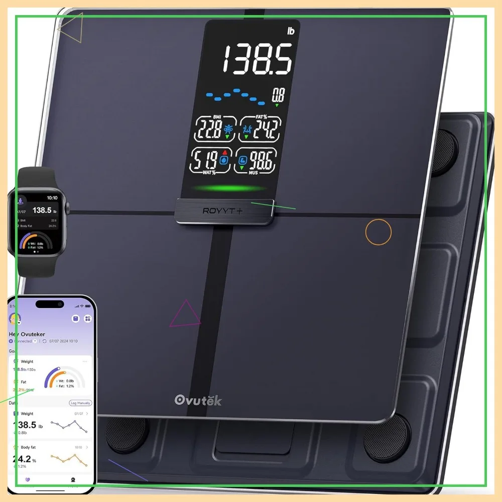 

Smart Body Scale with BMI, Fat, Muscle Tracking, Large Display & App Sync, 450lb Capacity