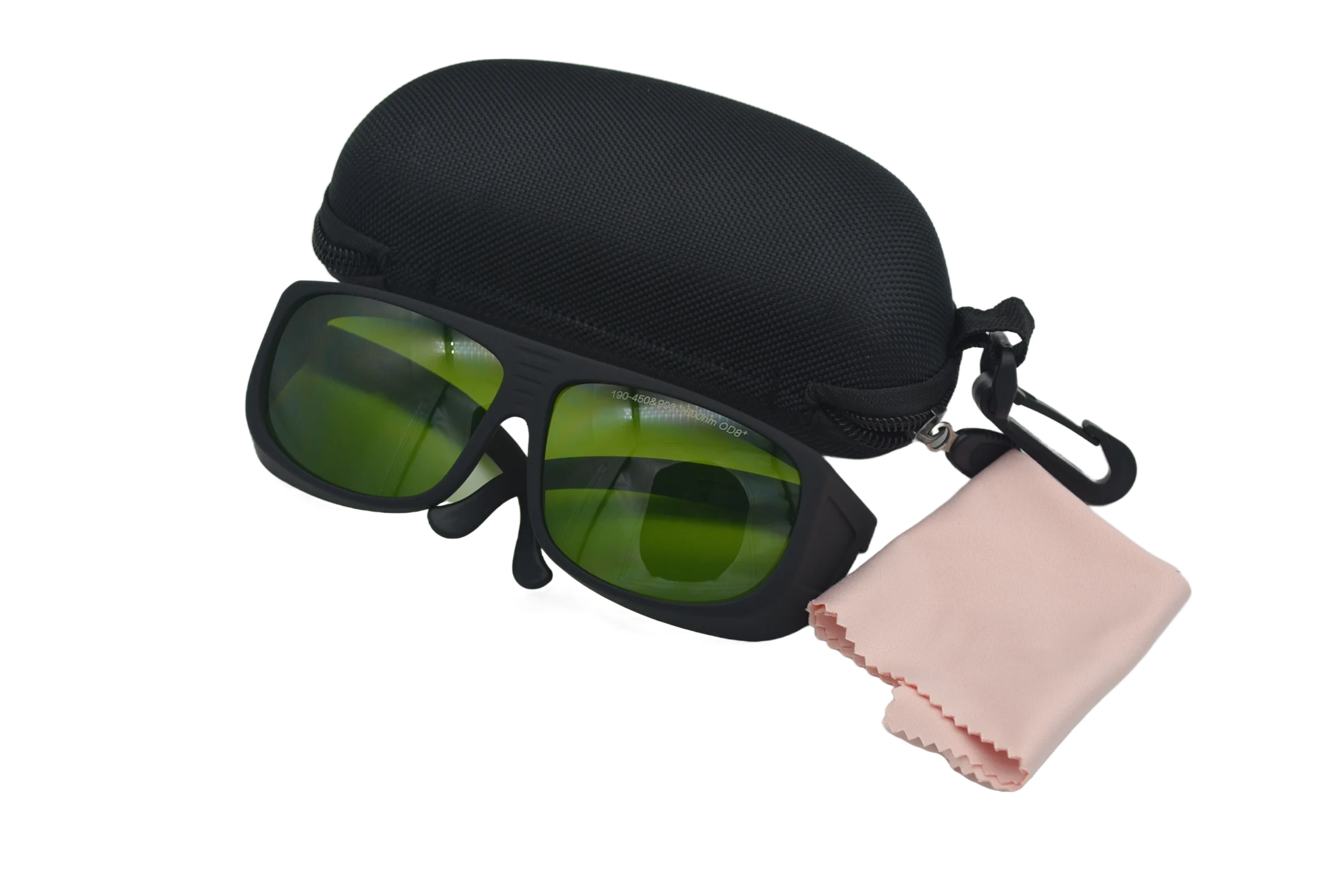 OD 8 Laser Protection Glasses For 190-450nm & 900-1800nm OD6+ 1064-1095nm OD 8+ Adjustable Temple