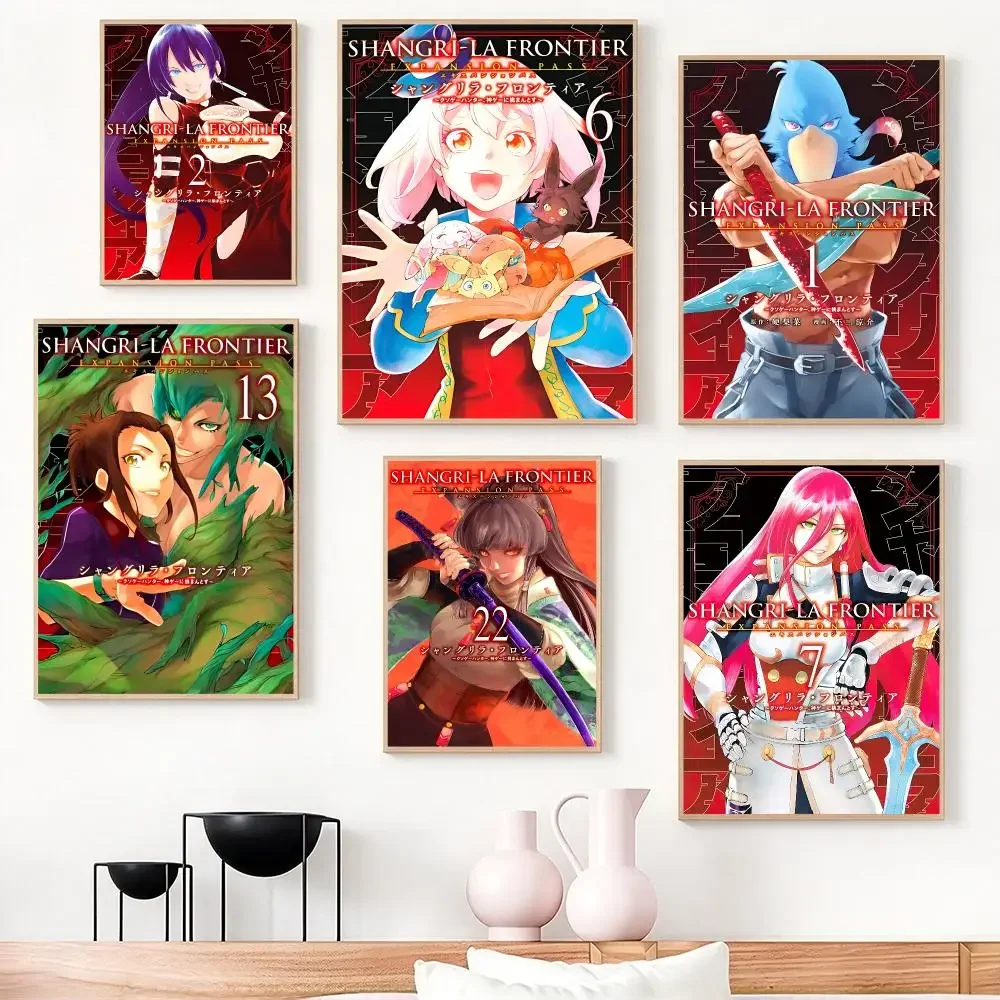 anime Shangri‑La Frontier Poster Poster HD Frameless Creamy Style Home Decor Wall Art for Living Room Bedroom Gift