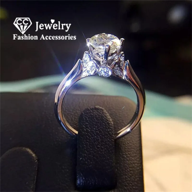 CC Bridal Wedding Rings For Women 0.8ct Cubic Zirconia Romantic Promise Engagement Fine Jewelry Drop Shipping CC727