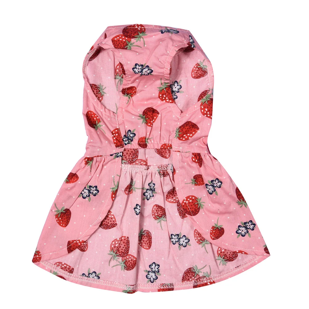 

1Pcs Summer Pet Dog Dress Strawberry Bowknot Skirt Sleeveless Puppy Clothes Size L Photos Pet Dog Bowknot Skirt