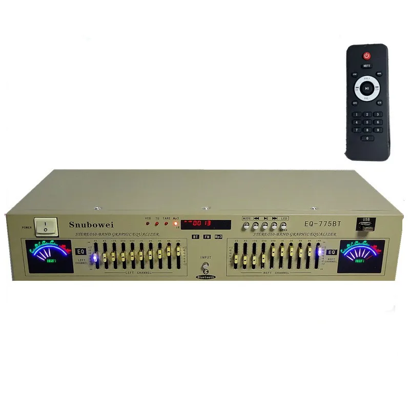 EQ775BT Hifi Home Dual 10 BAND Graphic Stereo EQ Equalizer With Bluetooth USB FM Radio LED Screen Remote Control