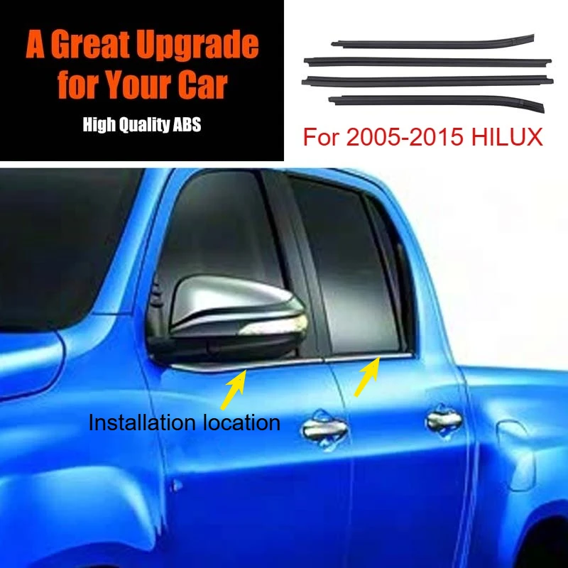 

Outside Window Weatherstrip Set of Trim Seal Belt For 2005-2015 2016-2020 Toyota HILUX Double Cab OEM 68161-0K010 68160-0K010