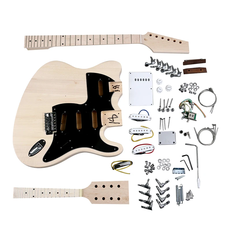 (GK SBD 80) DIY Double neck Electric Guitar Kit Beginner Kits 6 String  Basswood Build Your Own Guitar