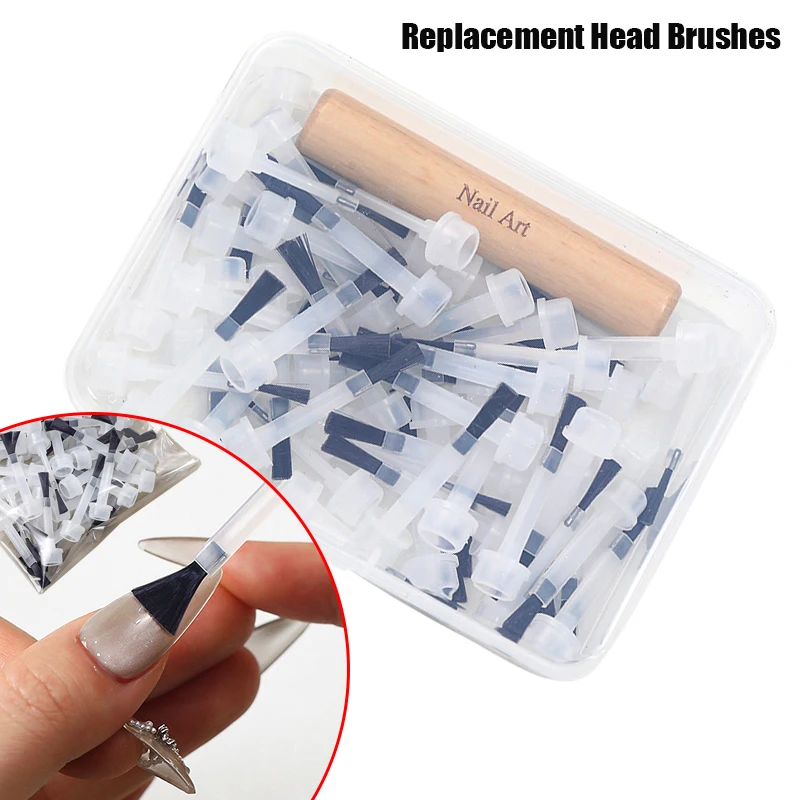 Pennello per smalto usa e getta professionale Bottiglia per smalto Spazzole per testina di ricambio Applicatori per polvere acrilica Strumenti per manicure