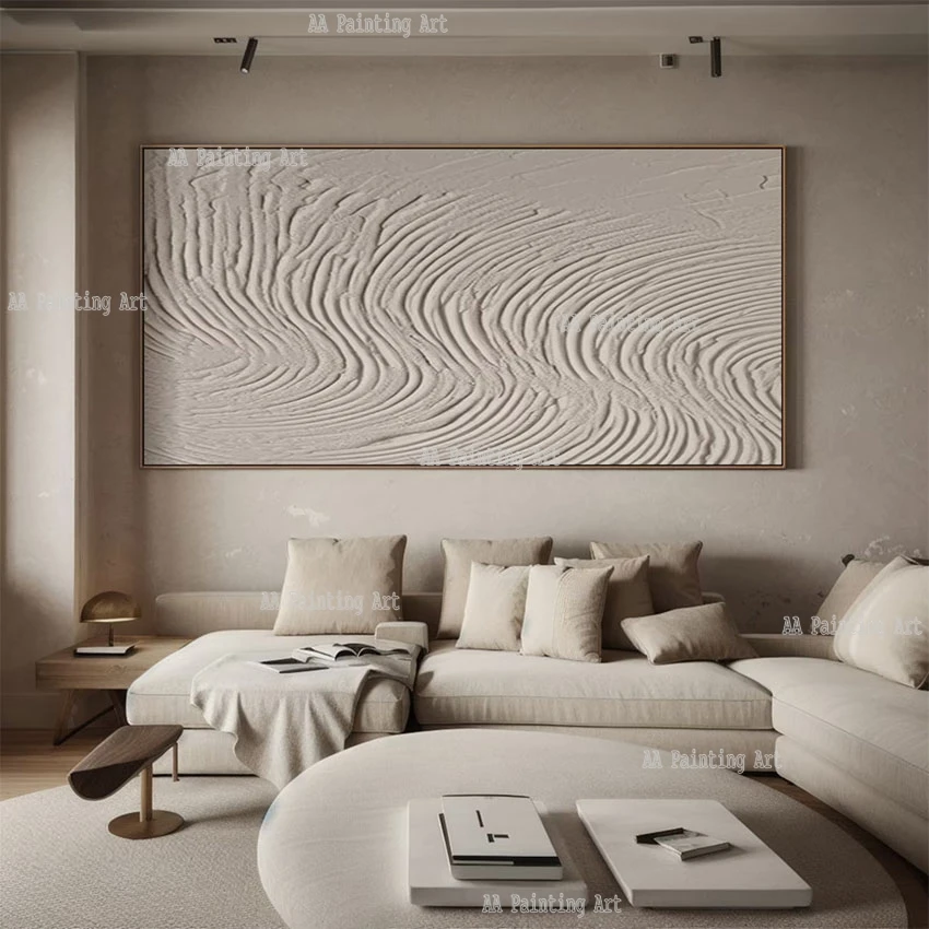 

Абстрактные объемные линии большой гостиной Декор текстурированная Современная Настенная живопись ручная роспись без рамы художественное искусство на холсте