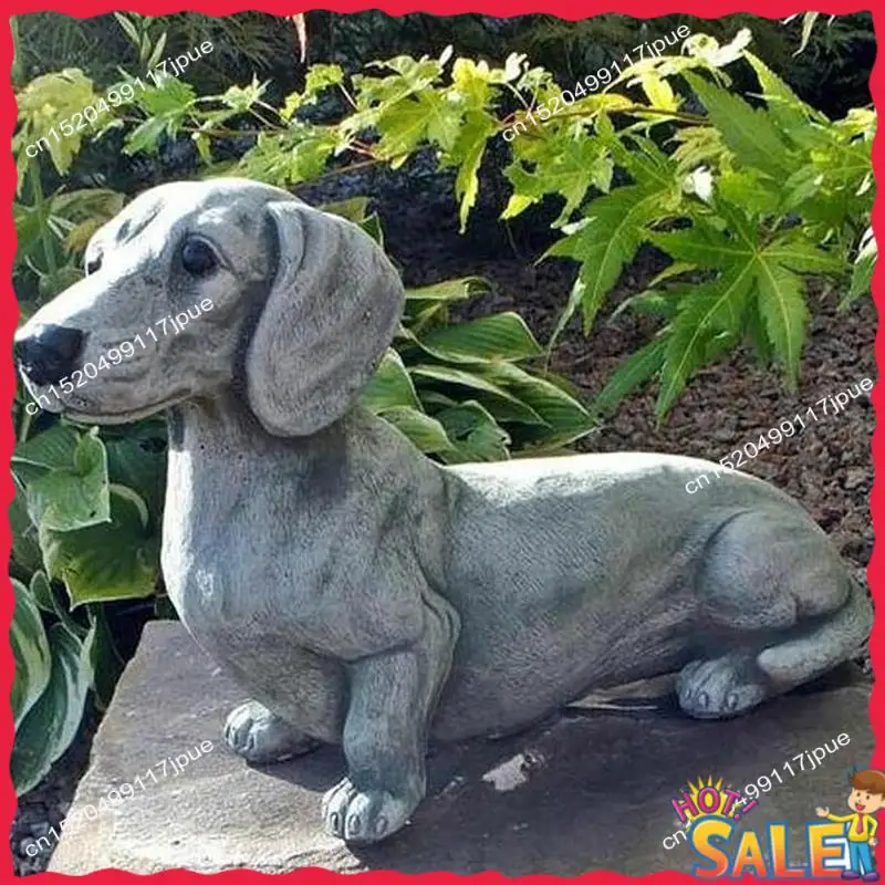 

BOFO Meditation Dog Statue Decorative Garden Ornaments Sitting Dog Resin Gardening Craft Meditation Dog Garden Decoration