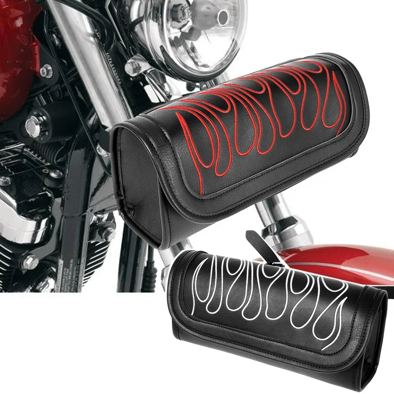 

Универсальная мотоциклетная передняя вилка, сумка для инструментов, седельная сумка на руль, сумка для хранения гоночного хвоста, сумки из искусственной кожи для Harley XL Dyna