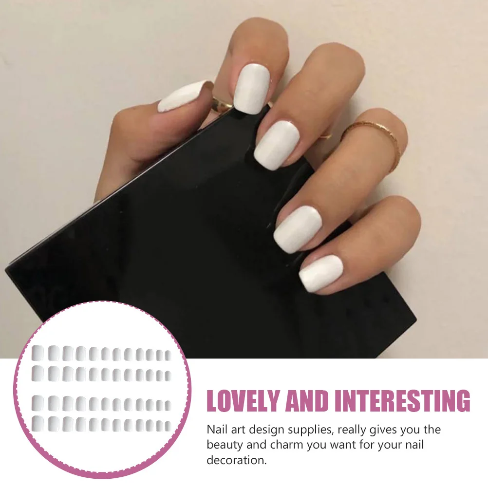 2 Boxen weiße Nagelspitzen, einfarbig, DIY-Kunstnägel, schöne tragbare Nagelkunst, dekorative weibliche Maniküre, weibliche Maniküre-Zubehör
